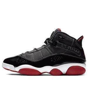 Nike Air Jordan 6 Rings Black Red Bred Basketball Shoes 322992-062 Men's 8.5